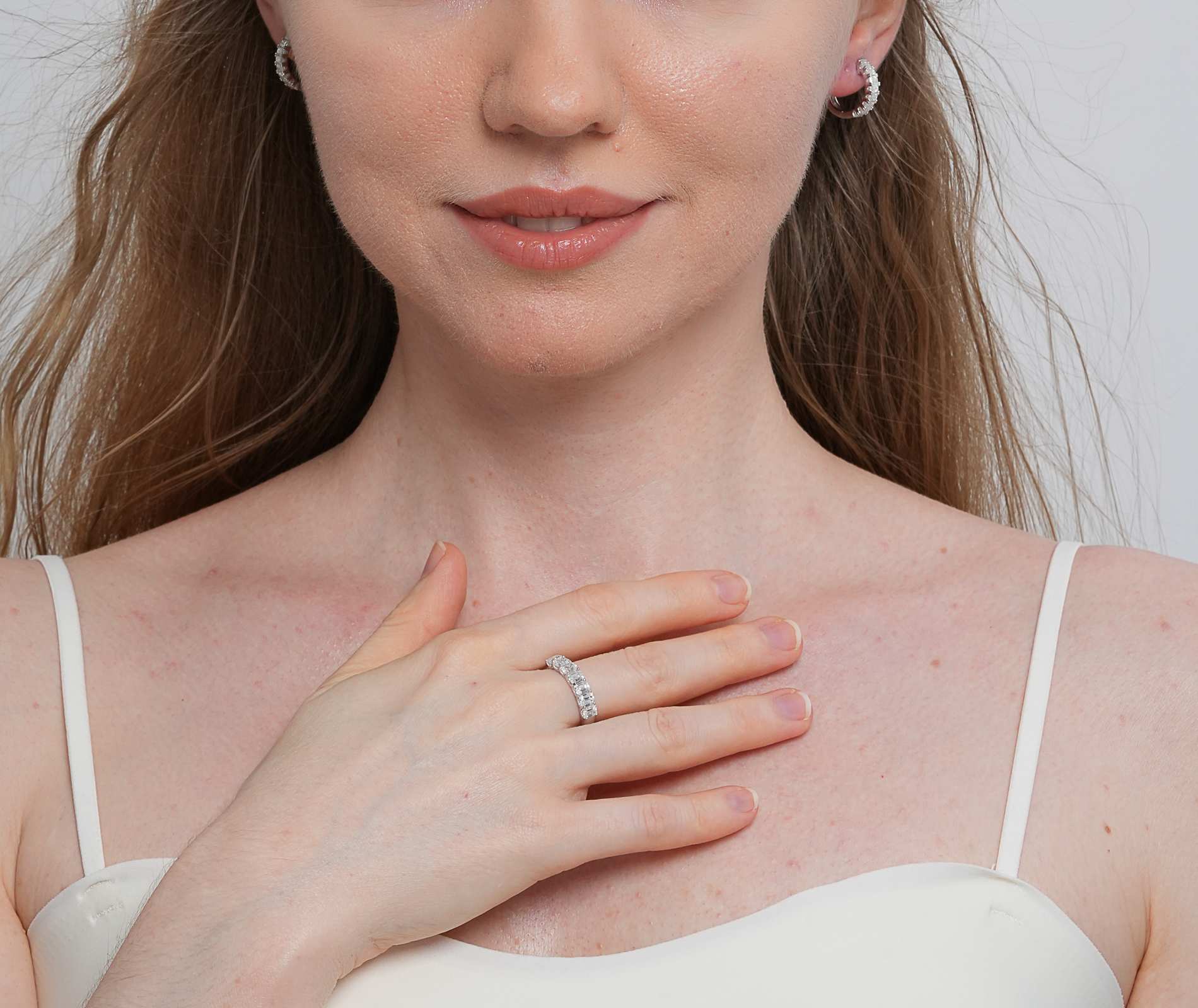 Shining Star Jewelry Simple Design 925 Sterling Silver Jewelry Set With 5A Zircon