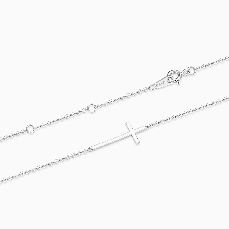 Shining Star Jewelry Adjustable Smooth Cross Charms Pendant Fine Necklace Women