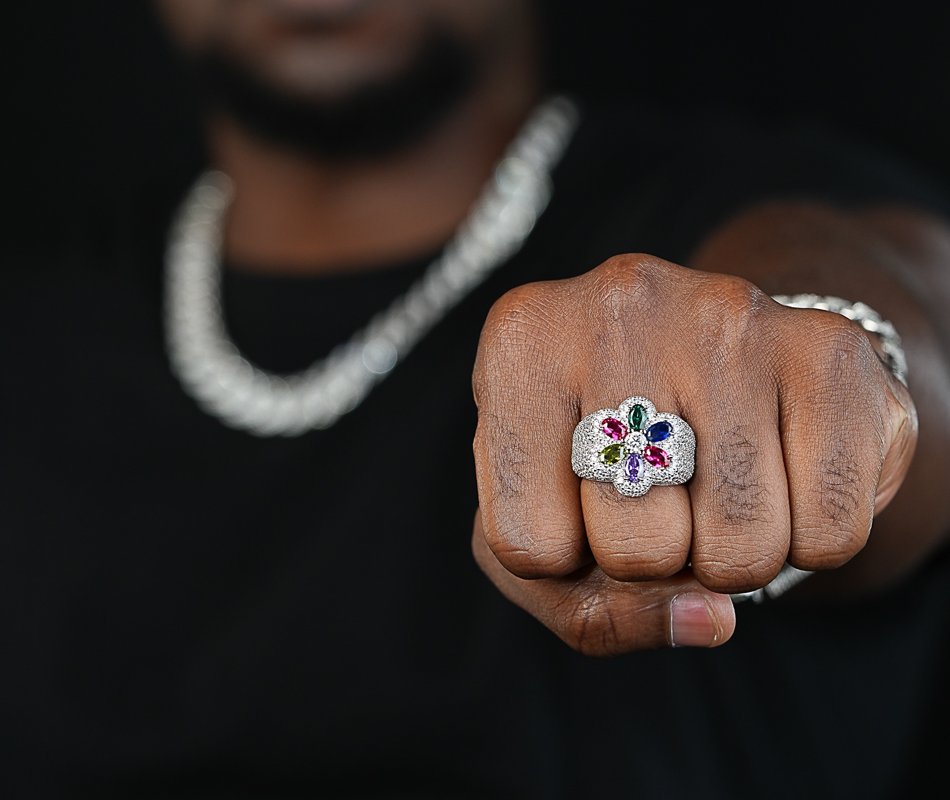 Shining Star Jewelry Mens Flower Rings 925 Sterling Silver Colorful Ring Jewelry Shining Star Jewelry Mens Flower Rings 925 Sterling Silver Colorful Ring Jewelry