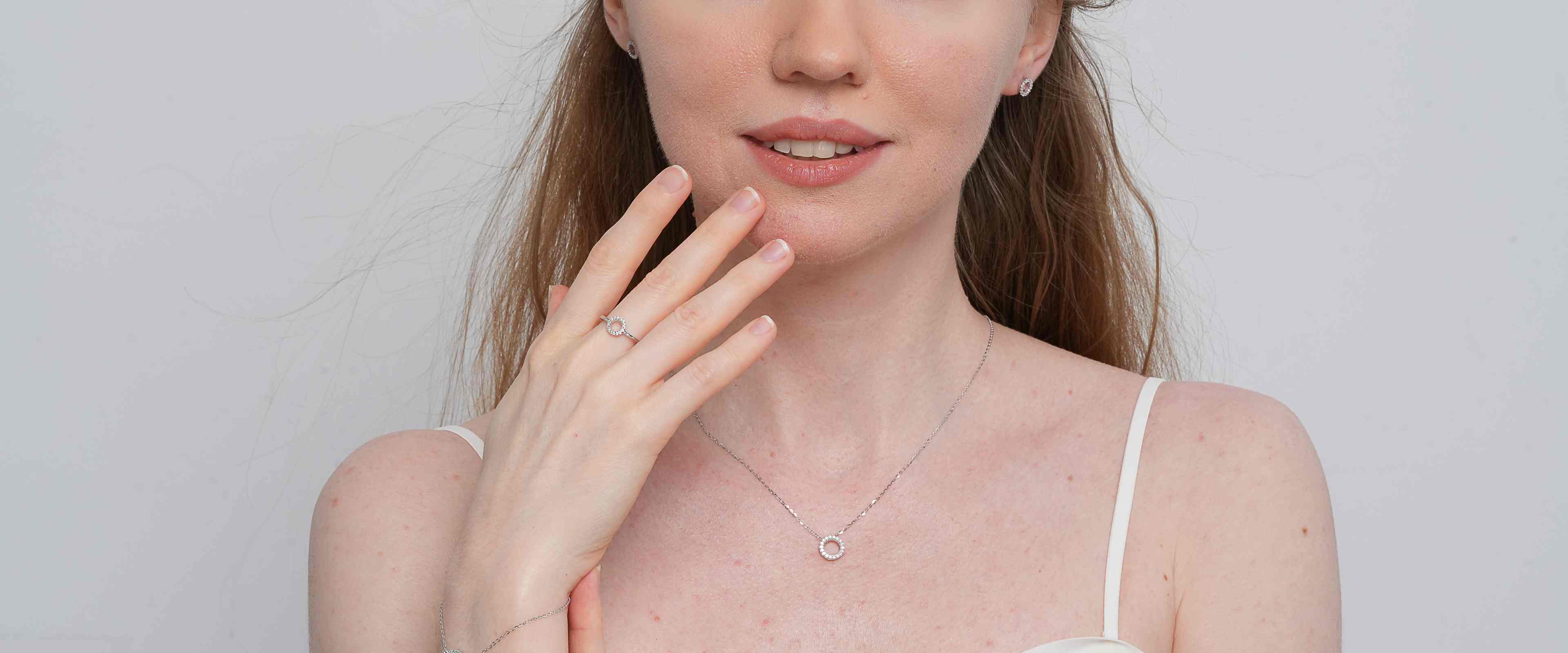 Shining Star Jewelry Silver Earrings & Pendant Bracelet Necklace Jewelry Set