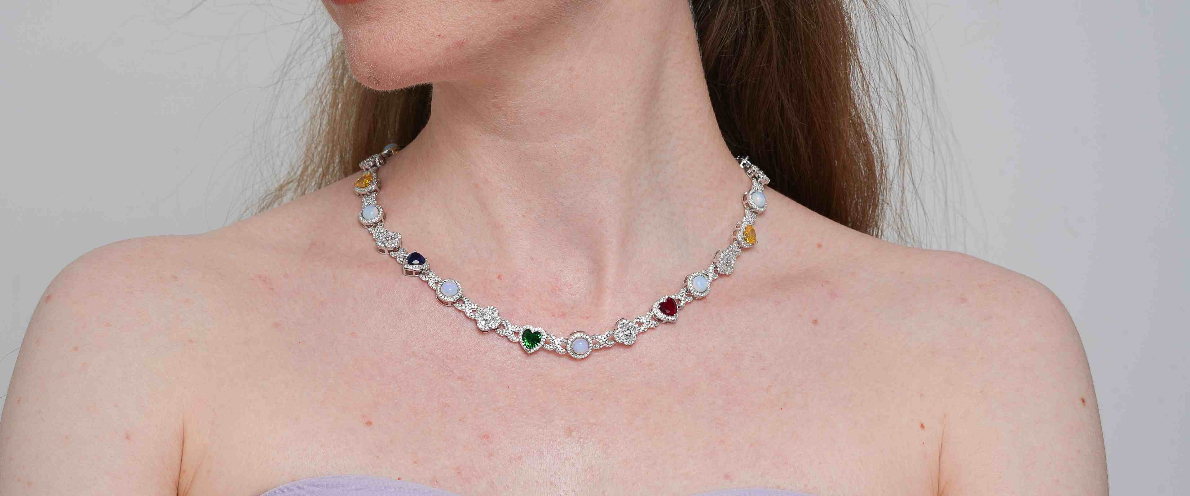Shining Star Jewelry Fashion Women Jewelry Cz Tennis Chain Choker Necklace