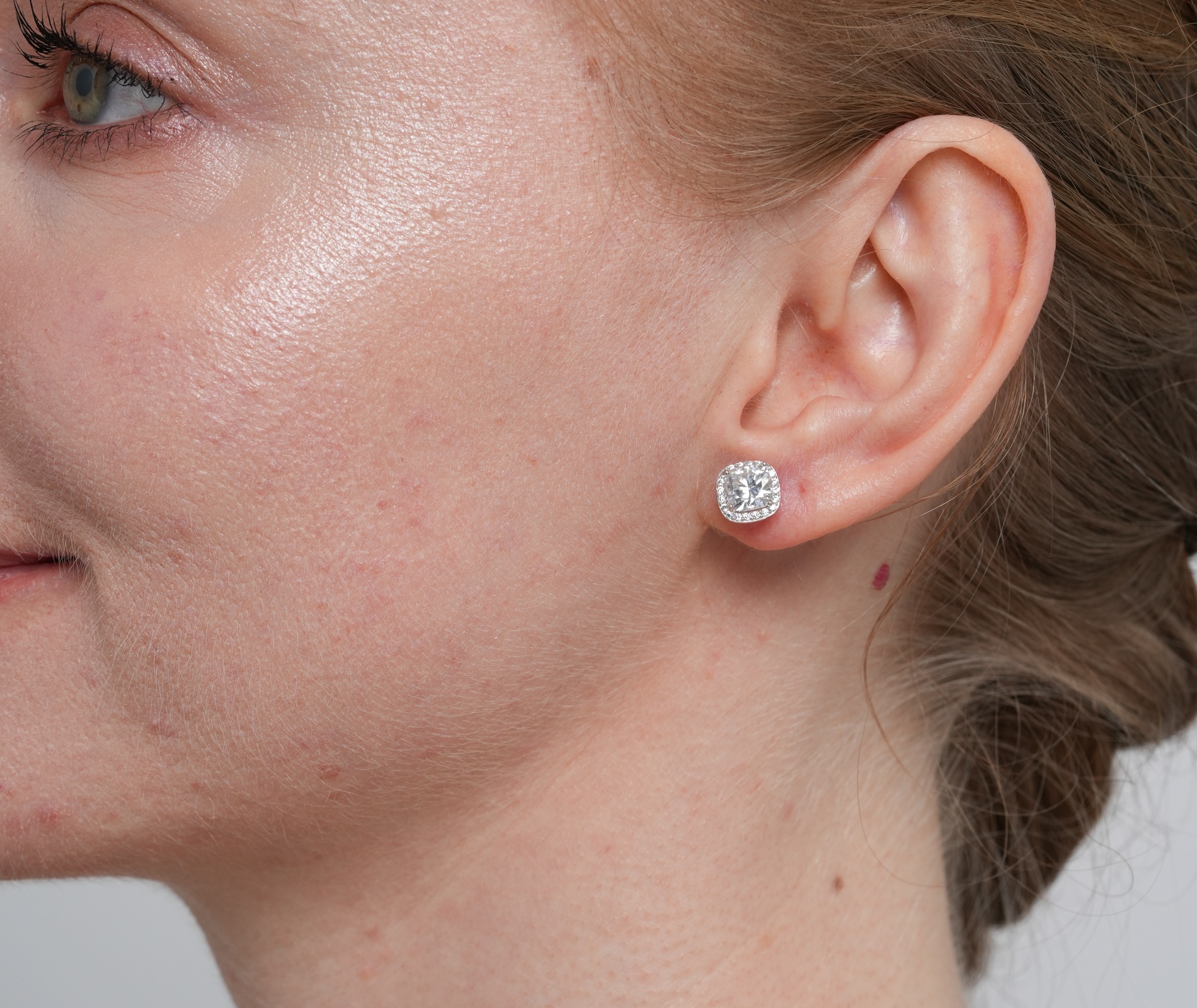 Shining Star Jewelry Luxury Moissanite S925 Halo Stud Earrings For Women