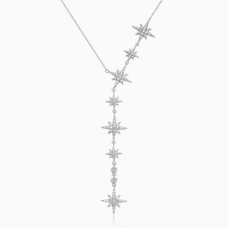 Shining Star Jewelry Adjustable Luxury Iced Out CZ Snowflake Fine Necklace Women