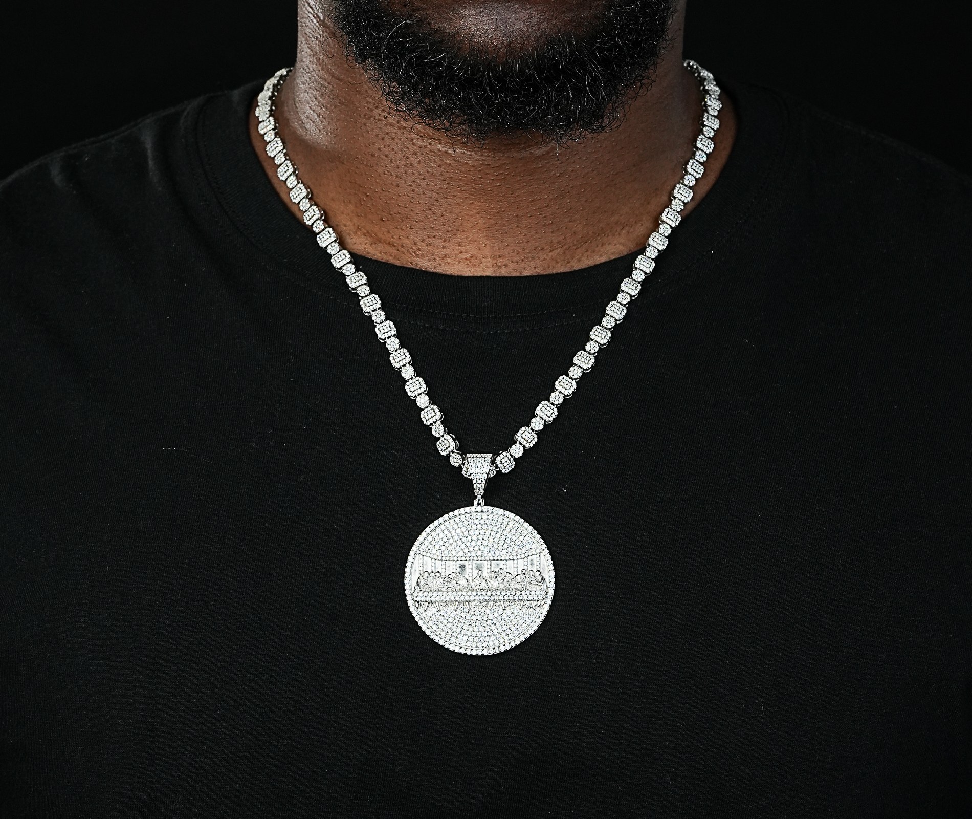 Shining Star Jewelry Hiphop Rapper iced Moissanite Jesus The Last Supper Pendant