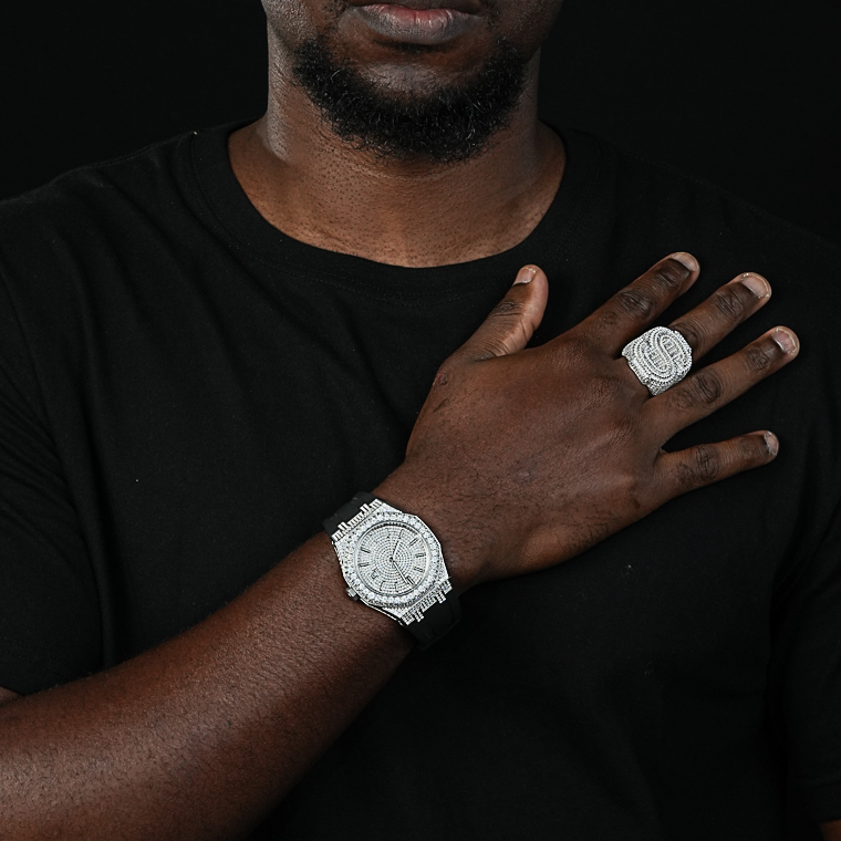 Shining Star Jewelry Pass Diamond Tester Moissanite White Gold Silicone Watch Shining Star Jewelry Pass Diamond Tester Moissanite White Gold Silicone Watch