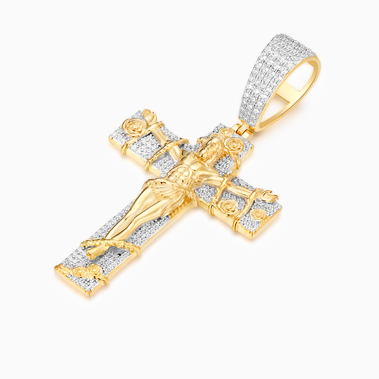 Shining Star Jewelry Christian Sterling Silver Crucifixion Jesus Cross Pendant