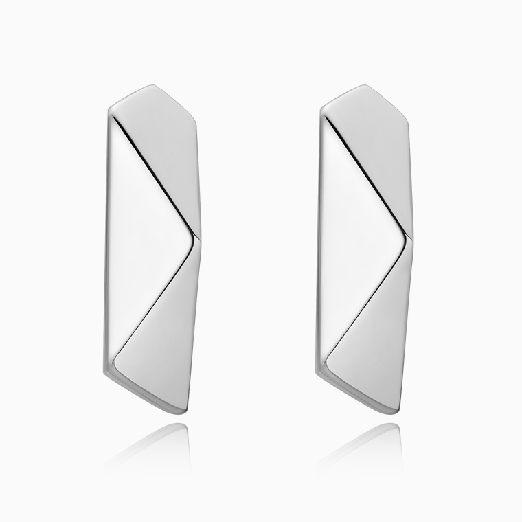 Shining Star Jewelry Fashion 925 Sterling Silver Smooth Rhombus Hoop Earrings