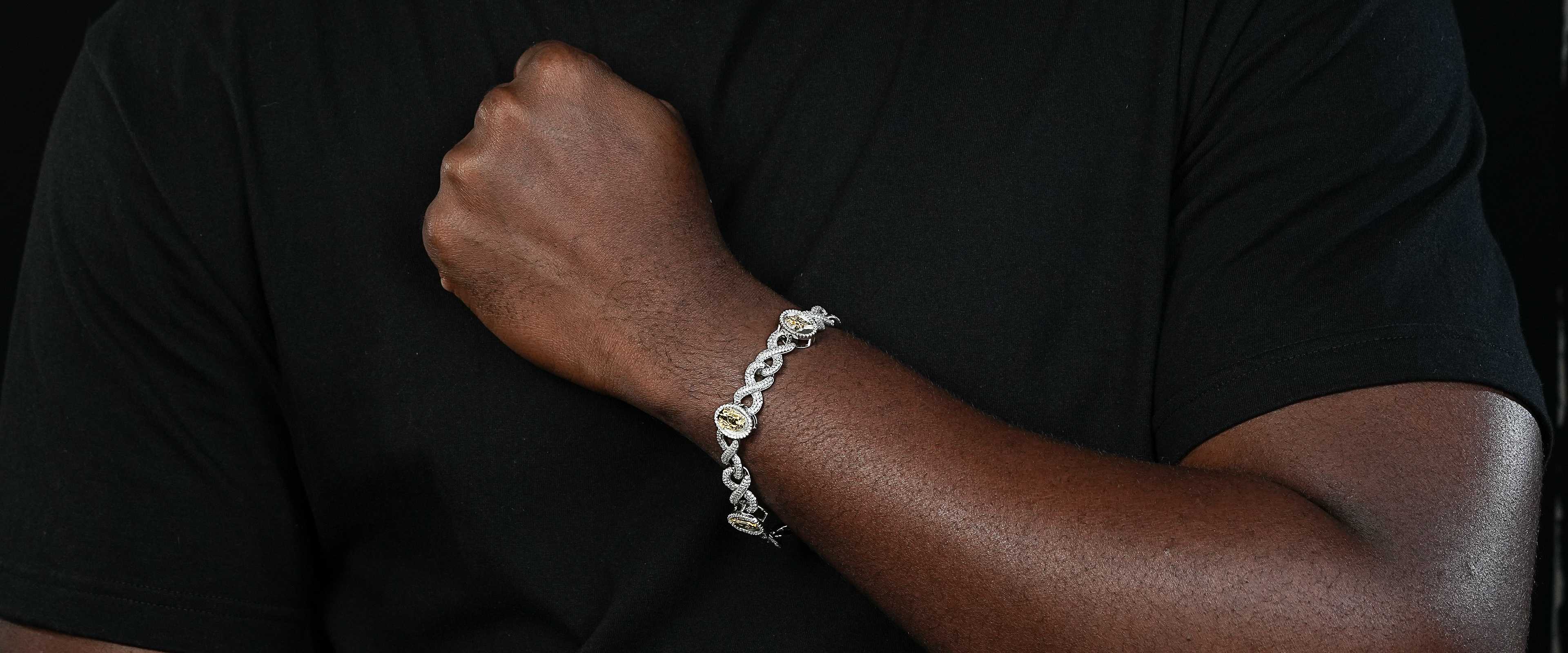 Shining Star Jewelry Christian Religious 925 Silver CZ Chunky Infinity Bracelet