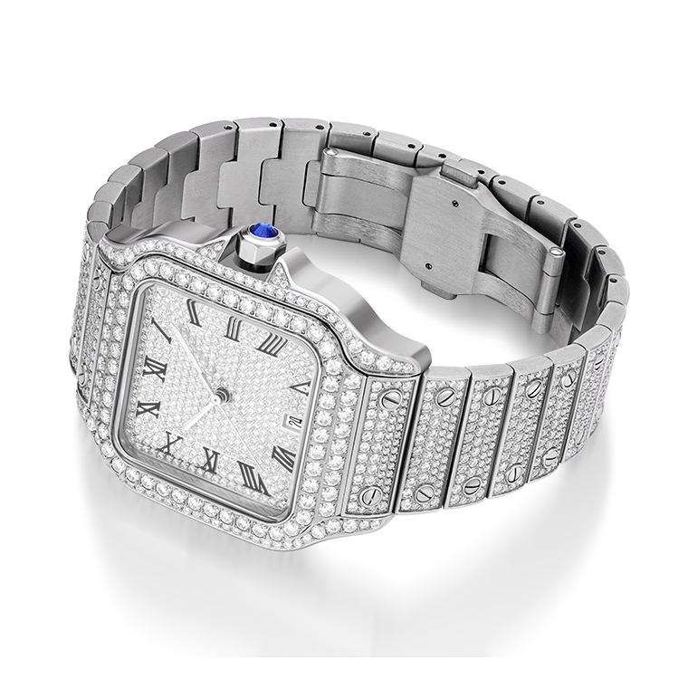 Iced Out Moissanite Mechanical Watch | Moissanite Men's Watch Wholesaler Iced Out Moissanite Mechanical Watch | Moissanite Men's Watch Wholesaler