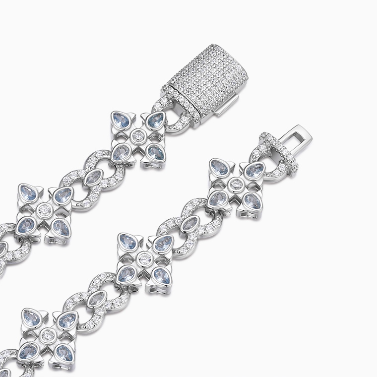 Shining Star Jewelry Hip Hop Moissanite Sapphire Hollow Cross Infinity Bracele Shining Star Jewelry Hip Hop Moissanite Sapphire Hollow Cross Infinity Bracele