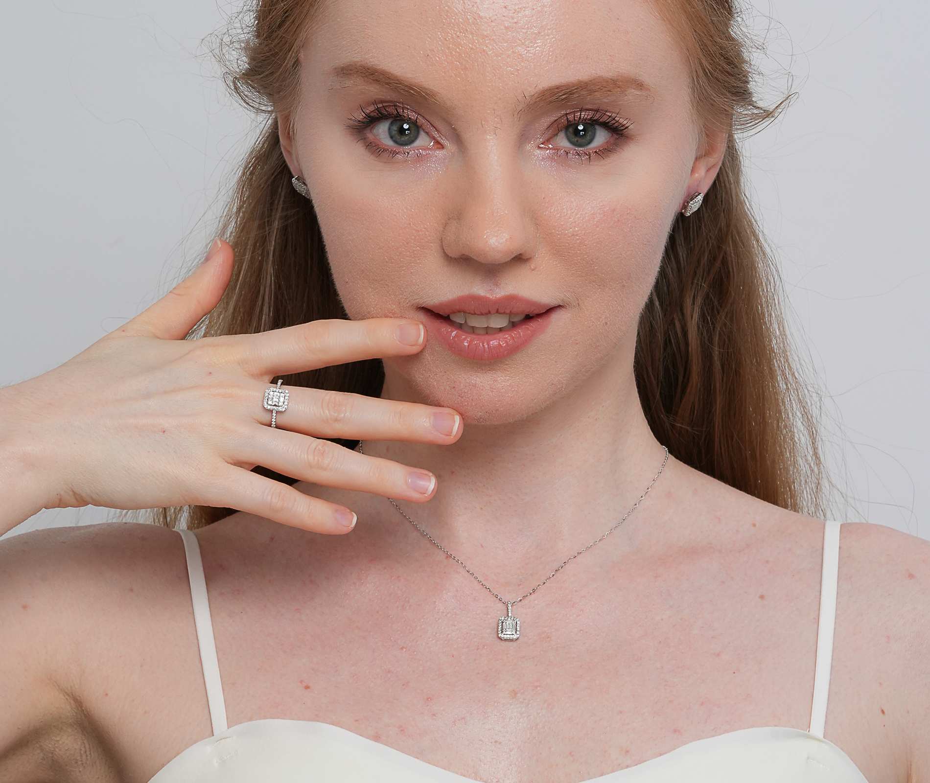 Shining Star Jewelry 925 Silver Zircon Elegant Wedding Jewelry Set For Women