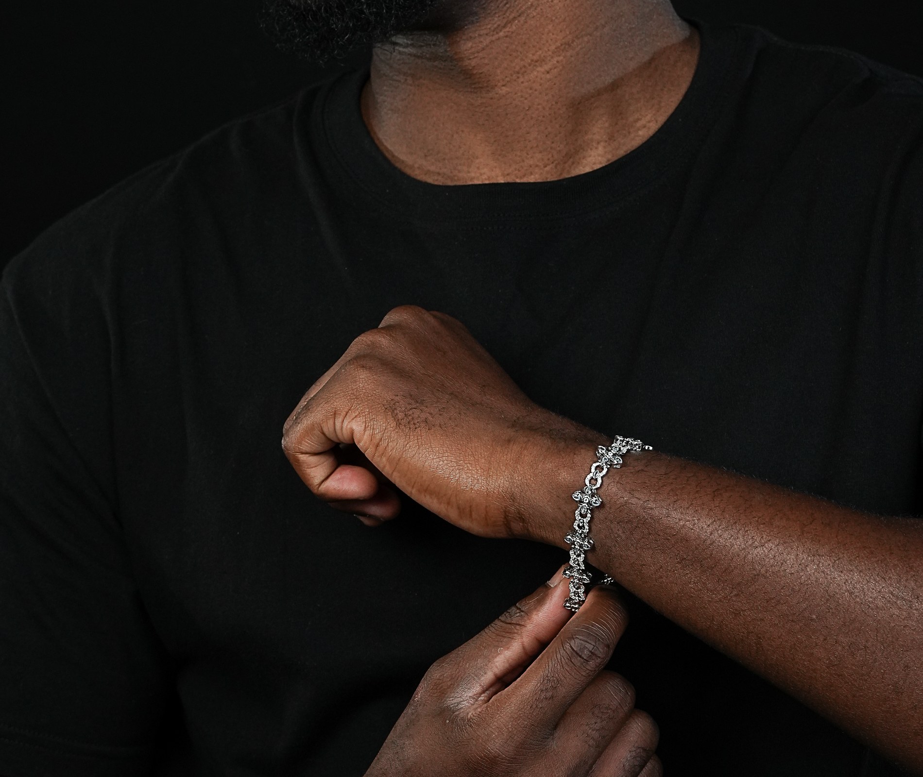 Shining Star Jewelry Hip Hop Moissanite Sapphire Hollow Cross Infinity Bracele Shining Star Jewelry Hip Hop Moissanite Sapphire Hollow Cross Infinity Bracele