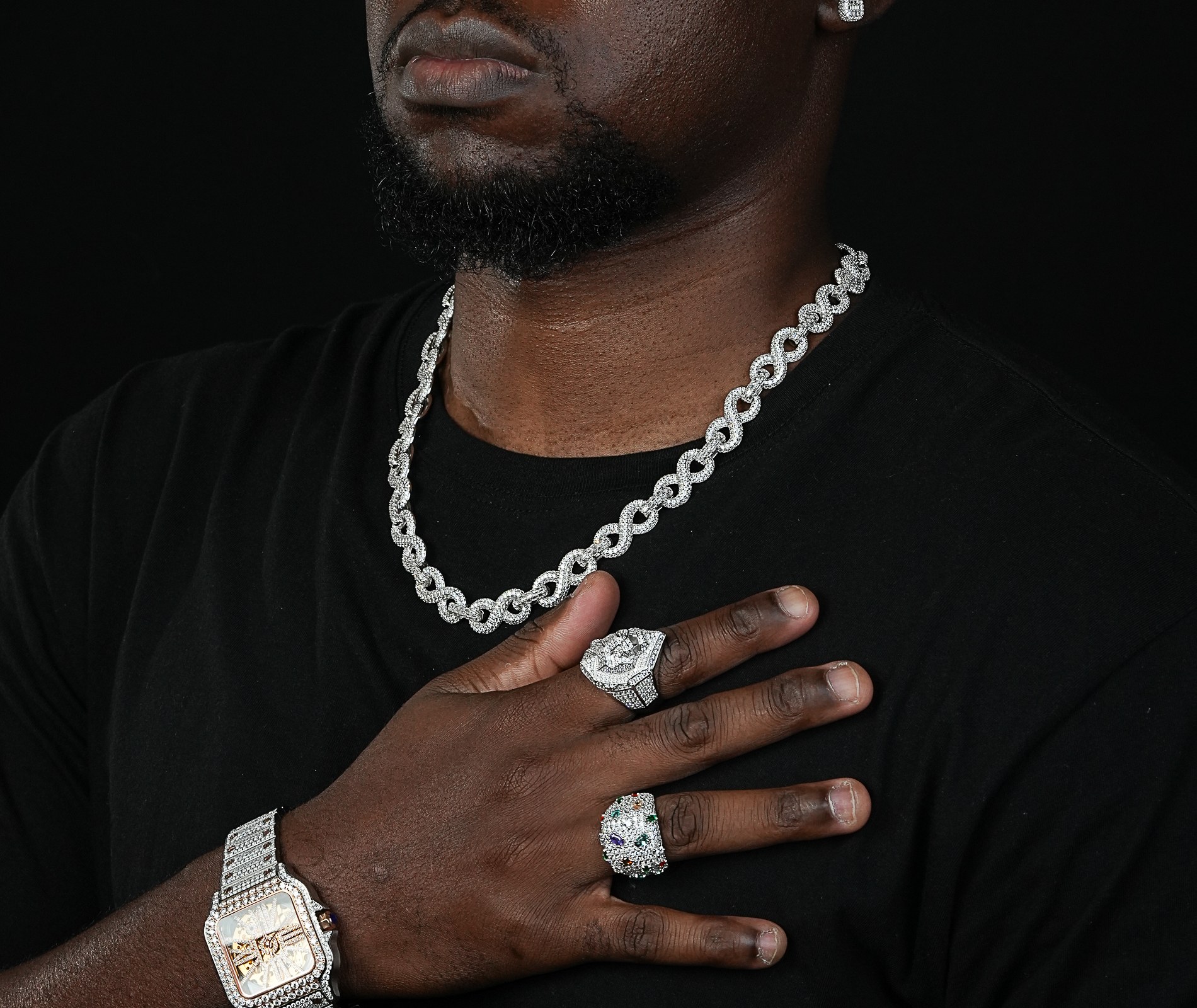 Shining Star Jewelry Hip Hop Street Style Moissanite 12mm Chunky Infinity Chain