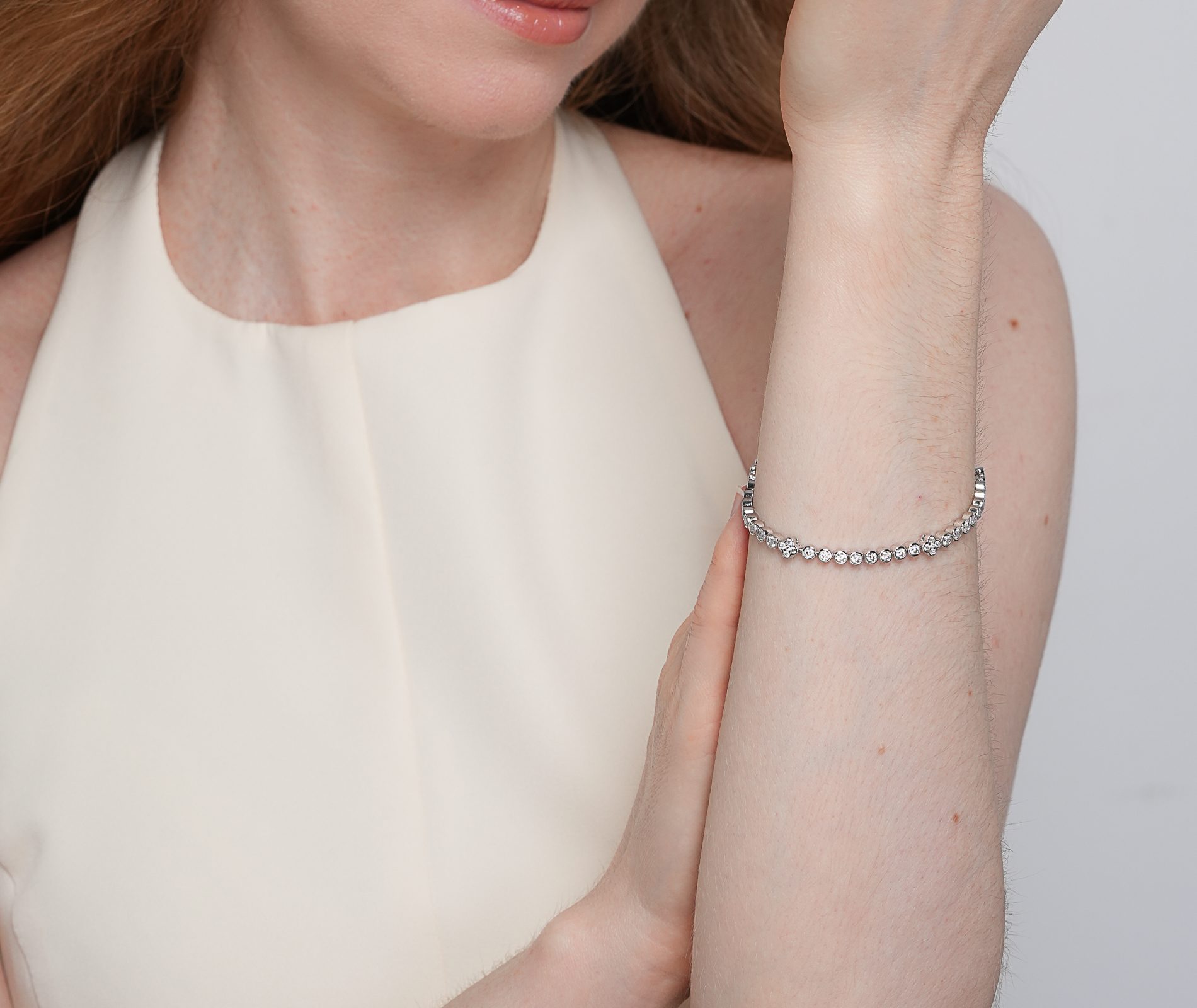 Shining Star Jewelry Moissanite Bezel Setting Colored Four Leaf Clover Bracelet