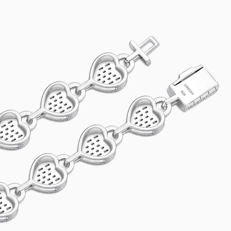 Shining Star Jewelry Hiphop Street Style Trendy Women Baguette CZ Heart Necklace