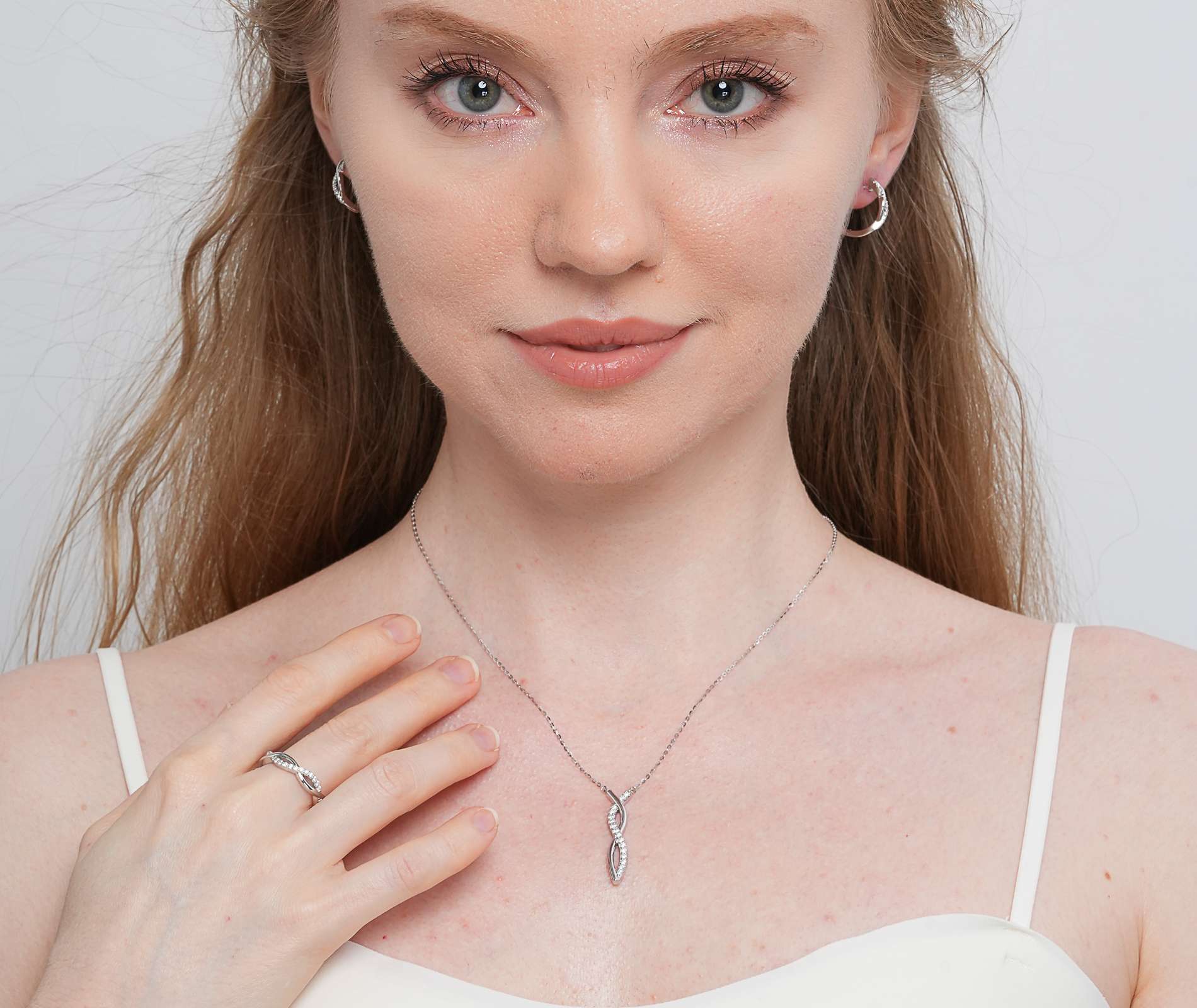 Shining Star Jewelry Elegant Style 925 Silver VVS Moissanite Women's Jewelry Set