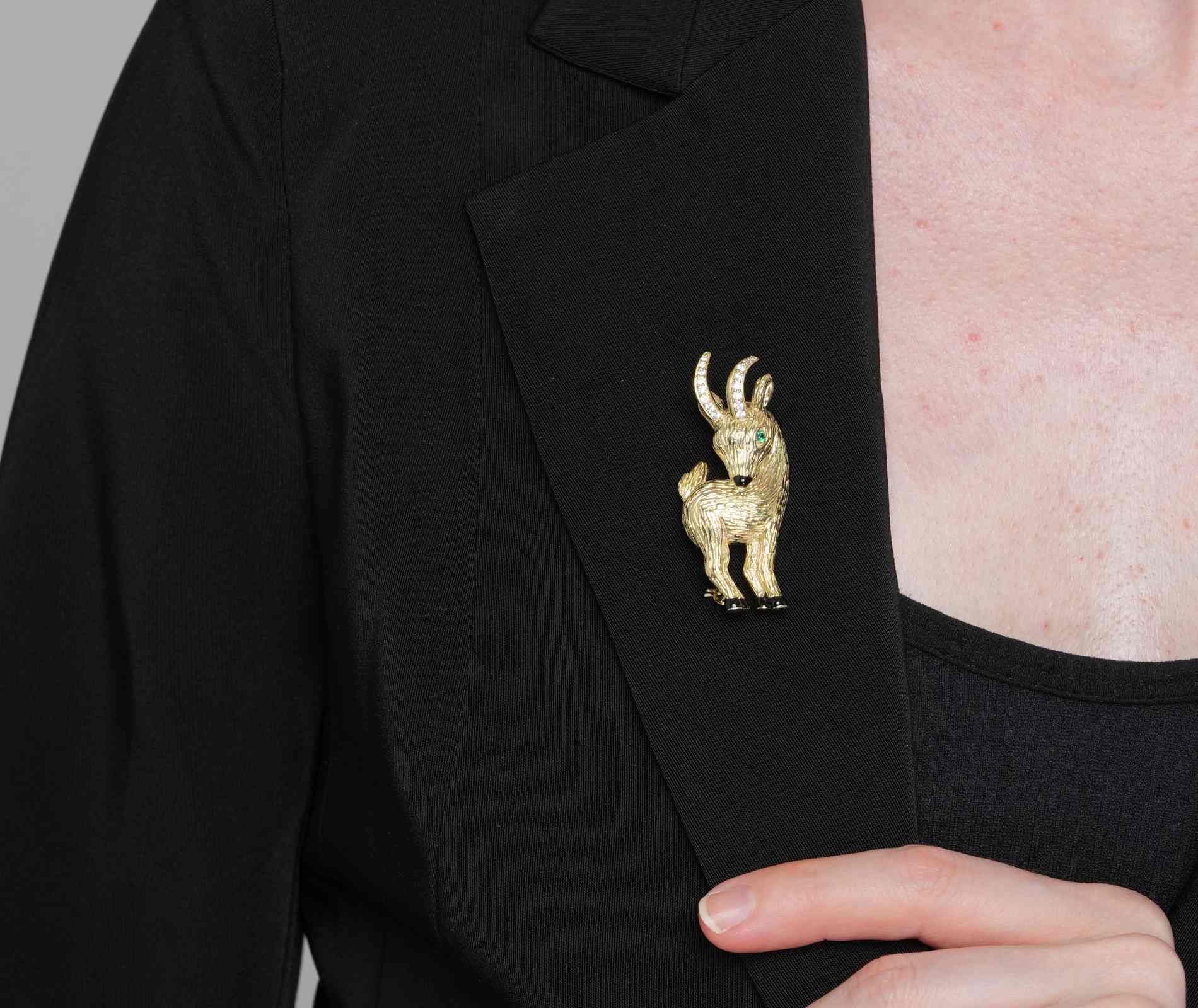 Shining Star Jewelry Trendy 925 Sterling Silver Zircon Little Sheep Brooch Women Shining Star Jewelry Trendy 925 Sterling Silver Zircon Little Sheep Brooch Women