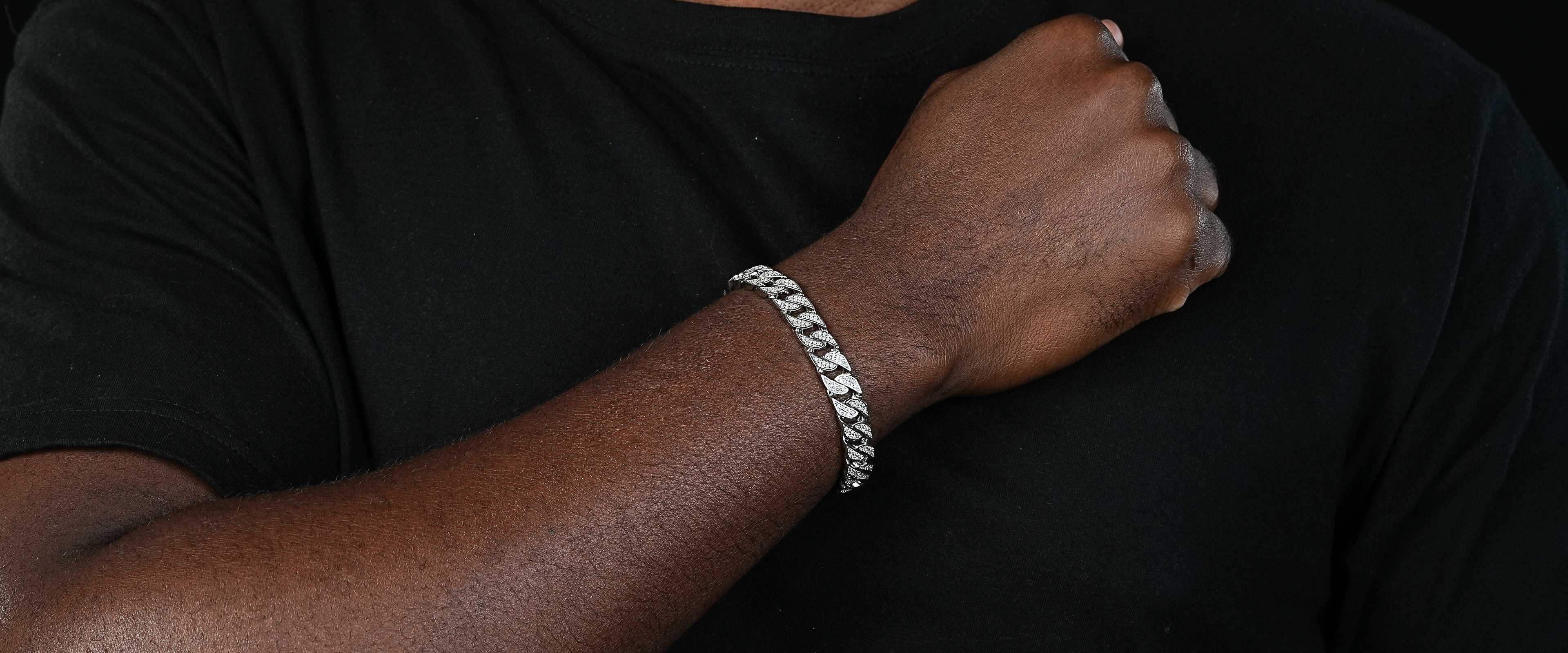 Shining Star Jewelry Custom Solid 925 Silver New Fashion Flat Cuban Bracelet Shining Star Jewelry Custom Solid 925 Silver New Fashion Flat Cuban Bracelet