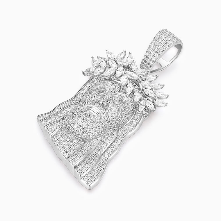 Shining Star Jewelry Bling Bling Iced 5A CZ 925 Silver Christian Jesus Pendant Shining Star Jewelry Bling Bling Iced 5A CZ 925 Silver Christian Jesus Pendant