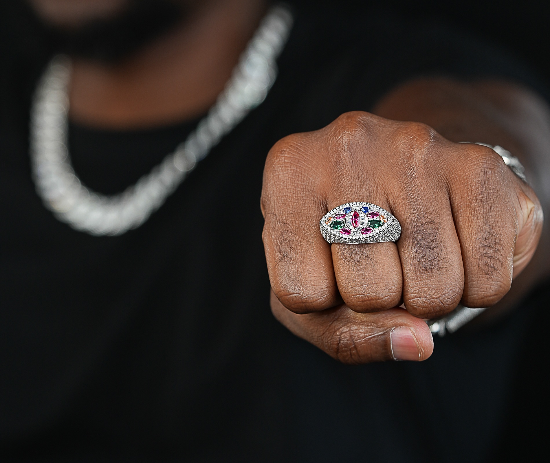 Shining Star Jewelry Fashion Colorful Cz Stone Fine Jewelry Rings For Men