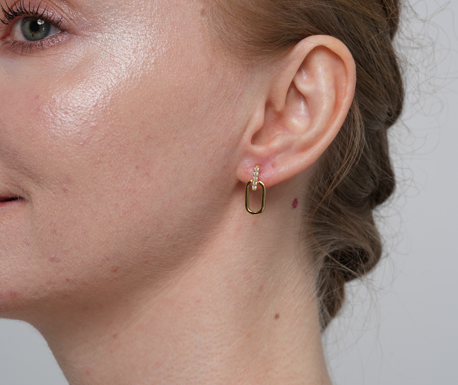 Shining Star Jewelry Simple Daily Style Solid 14K Gold CZ Dangling Stud Earrings Shining Star Jewelry Simple Daily Style Solid 14K Gold CZ Dangling Stud Earrings