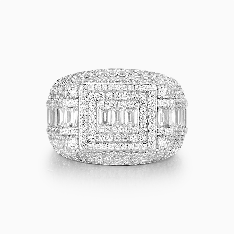 Shining Star Jewelry Hip Hop Classic Style Sterling Silver Zircon Iced Out Ring