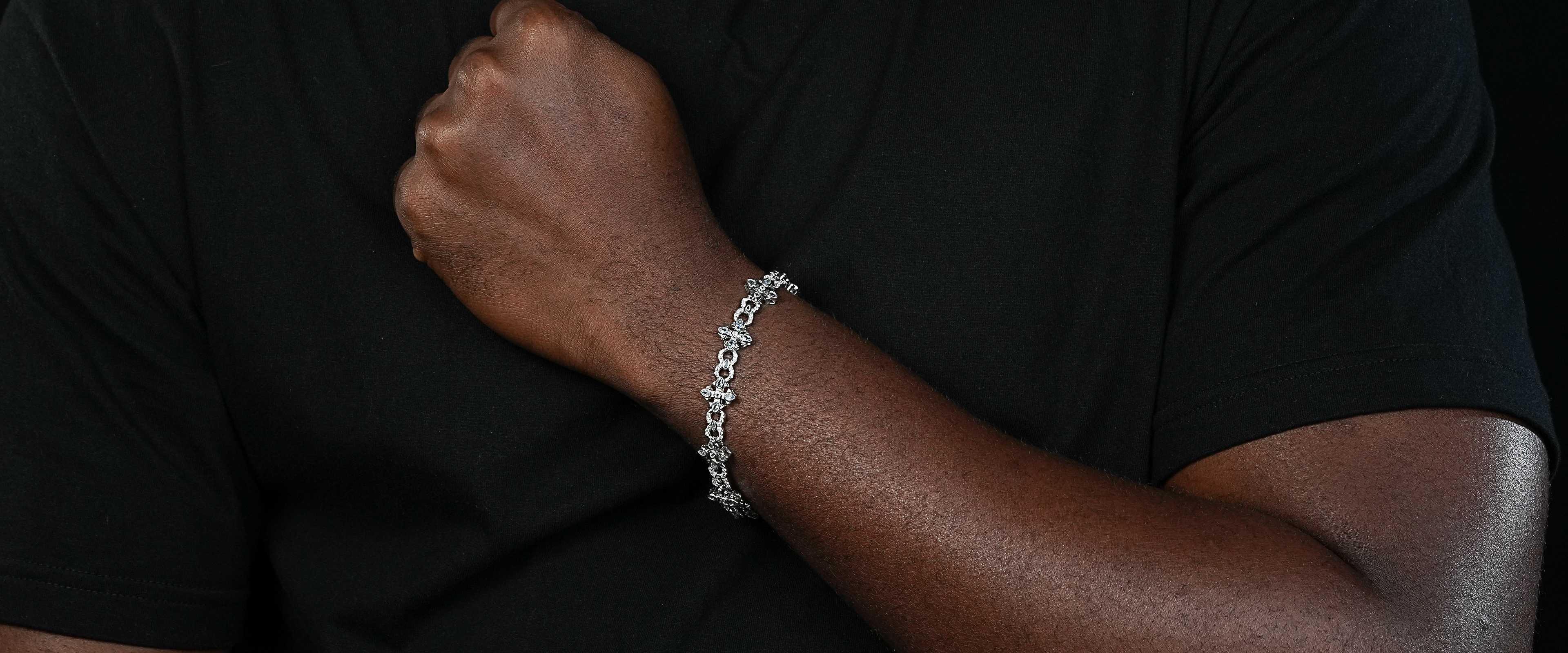 Shining Star Jewelry Hip Hop Moissanite Sapphire Hollow Cross Infinity Bracele Shining Star Jewelry Hip Hop Moissanite Sapphire Hollow Cross Infinity Bracele