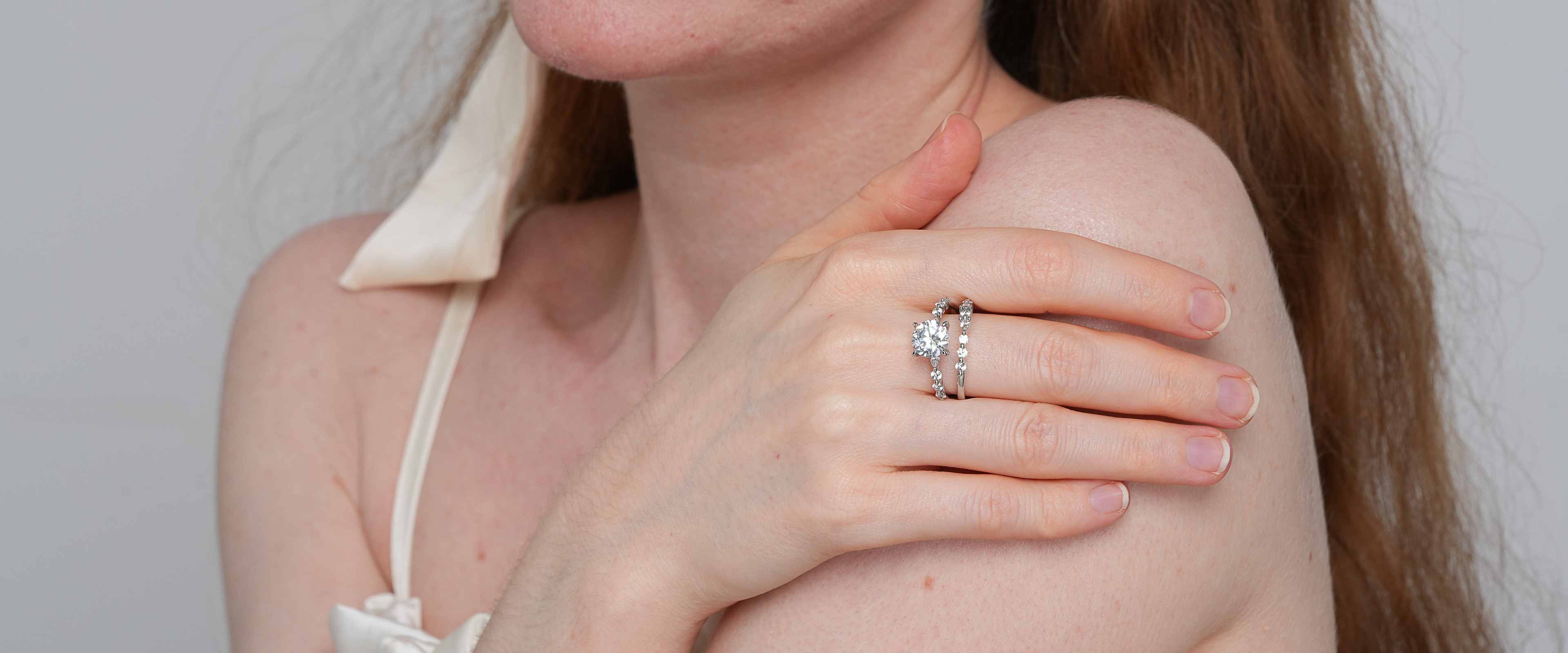 Shining Star Jewelry Big Main Stone 2ct Moissanite Lover Gift Couple Rings