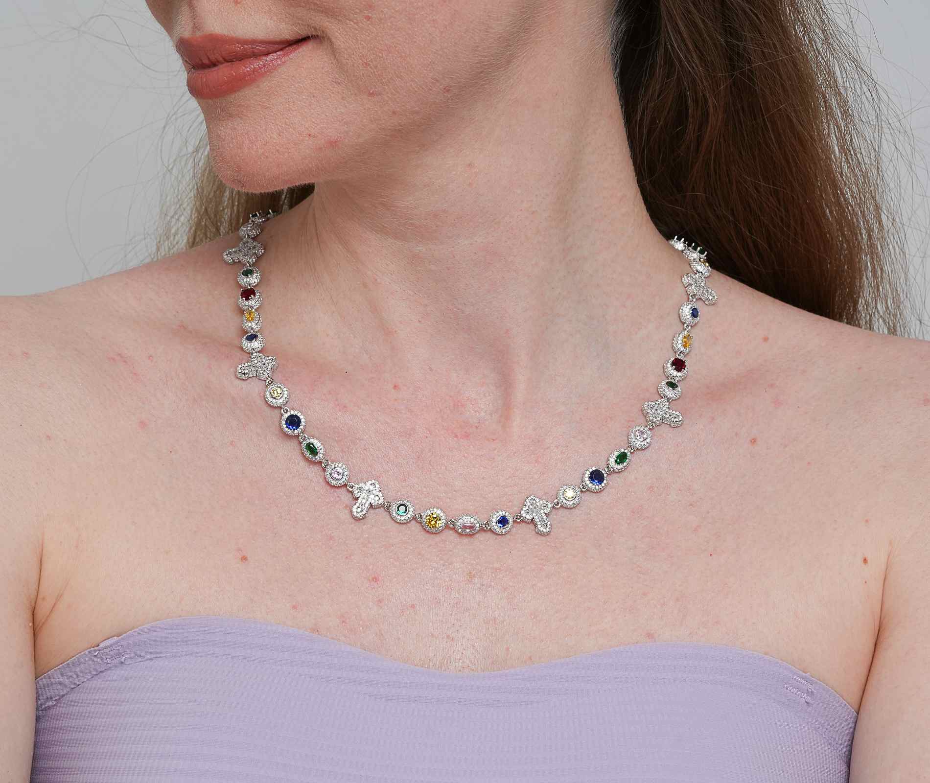 Shining Star Jewelry Woman's Hip Hop With Gold Plated Cross Necklace Chain