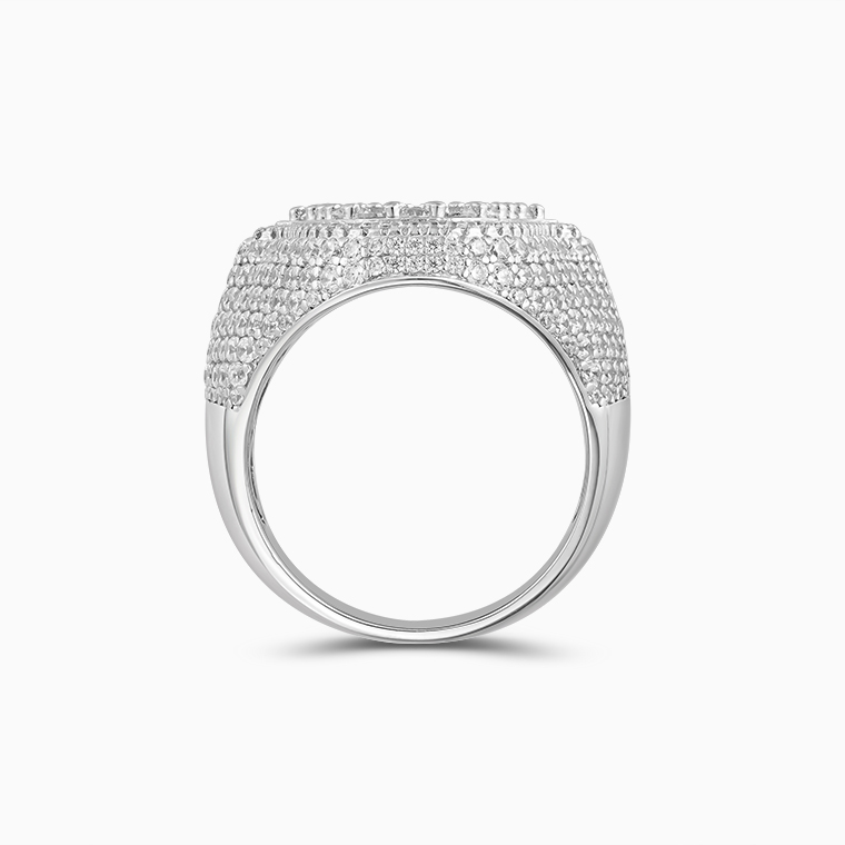 Shining Star Jewelry Chunky 925 Sterling Silver Moissanite Men Hamsa Ring