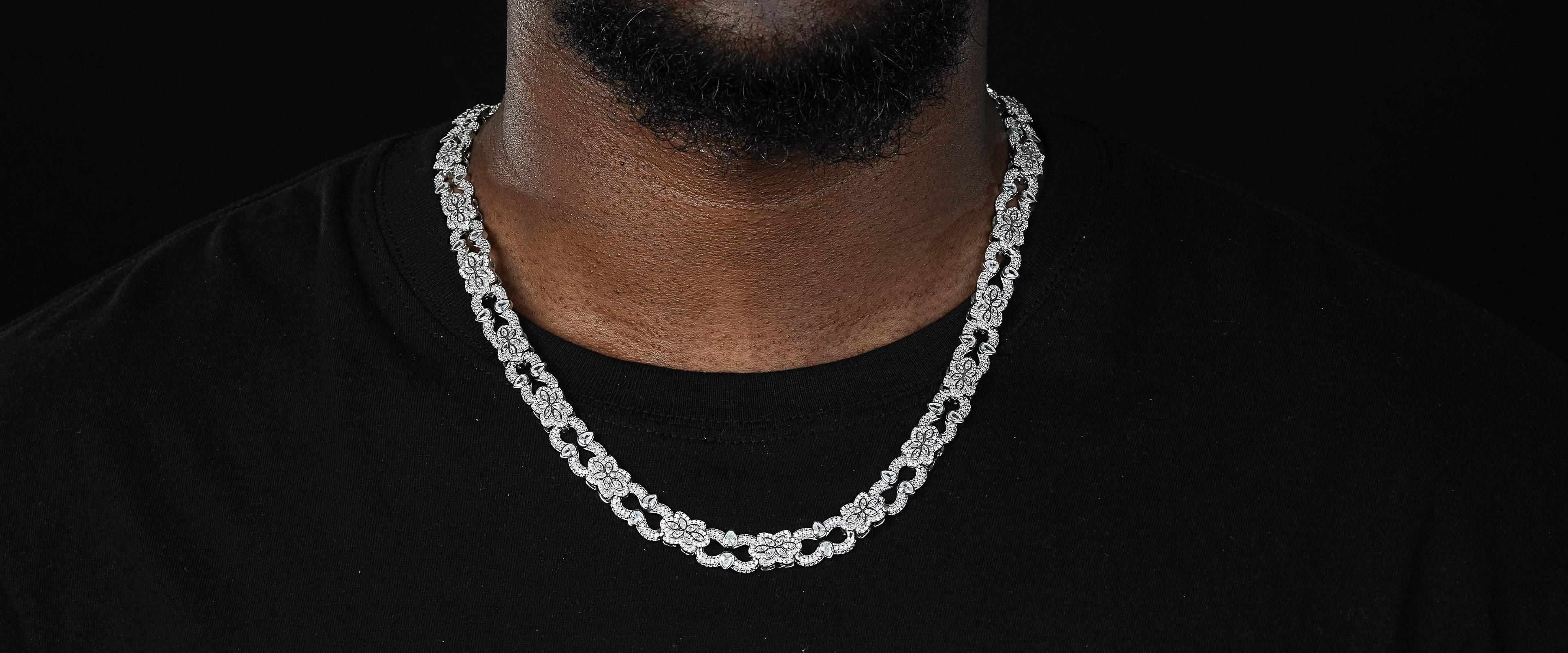 Shining Star Jewelry Unique Design Infinity Chain Moissanite Flowers Necklace Shining Star Jewelry Unique Design Infinity Chain Moissanite Flowers Necklace