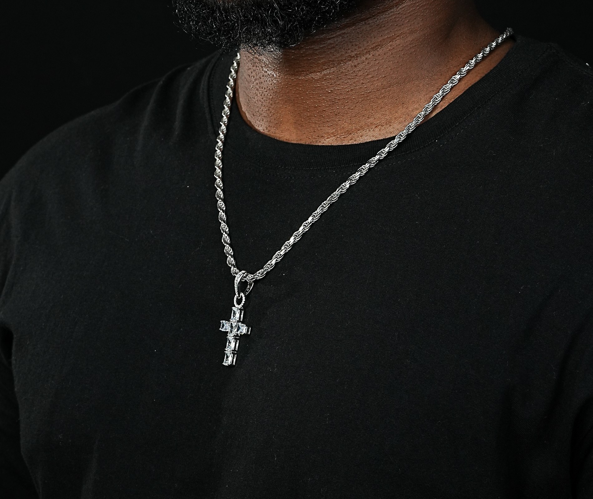 Shining Star Jewelry Manufacturer Men Women Baguette Moissanite Cross Pendant