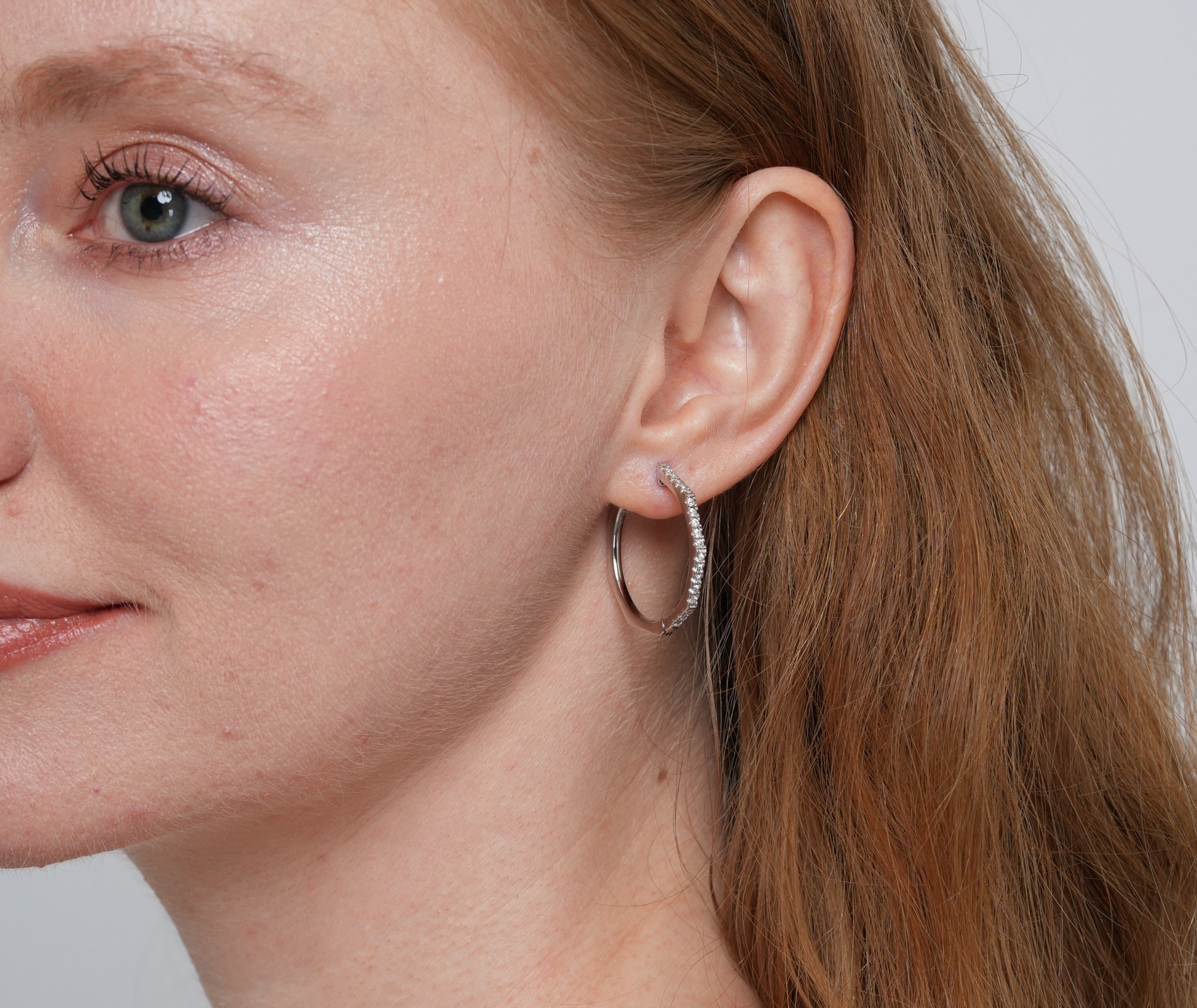 Shining Star Jewelry Fashionable Sterling Silver Zircon Women's Hoop Earrings Shining Star Jewelry Fashionable Sterling Silver Zircon Women's Hoop Earrings