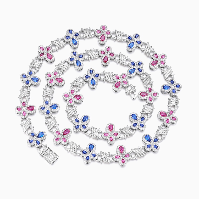 Shining Star Jewelry Diamond Gemstone Multicolor Iced Out Necklace Shining Star Jewelry Diamond Gemstone Multicolor Iced Out Necklace