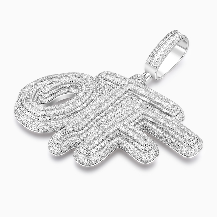 Shining Star Jewelry Micro Pave 5A Cubic Zirconia Letter OTF Pendant Necklace