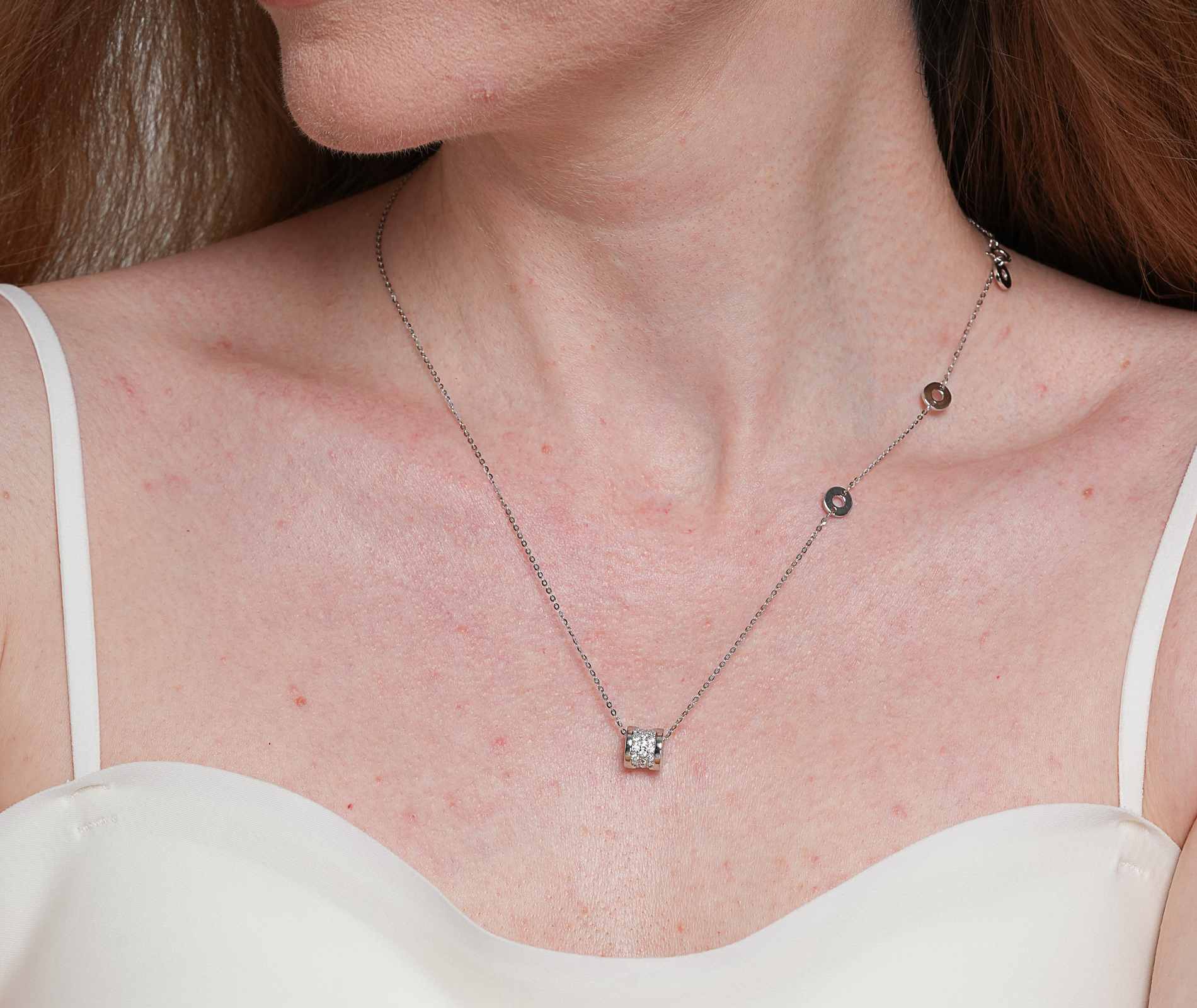 Shining Star Jewelry Women's Diamond 925 Silver Daily Simple Style Fine Necklace