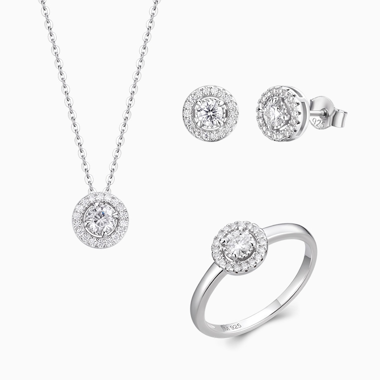 Custom 925 Sterling Silver Women&rsquo;s Sets with Moissanite