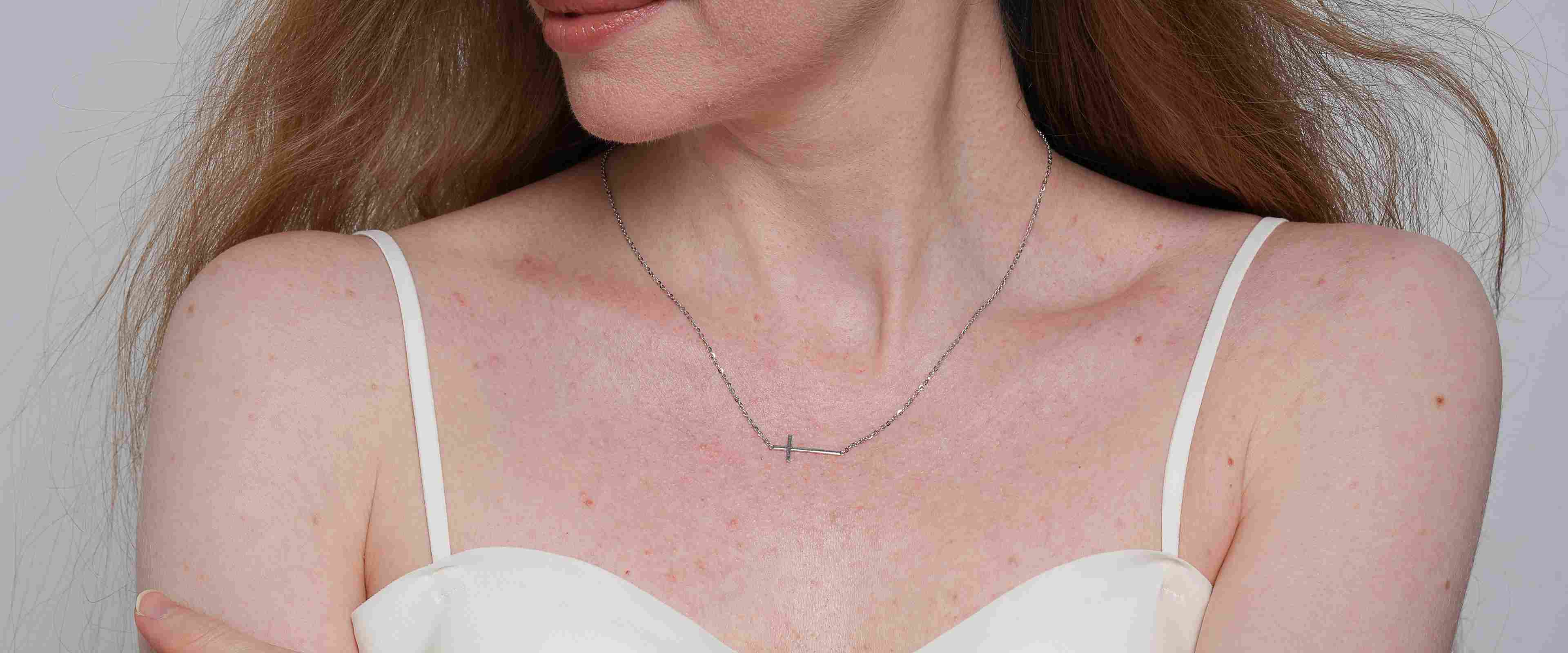 Shining Star Jewelry Adjustable Smooth Cross Charms Pendant Fine Necklace Women