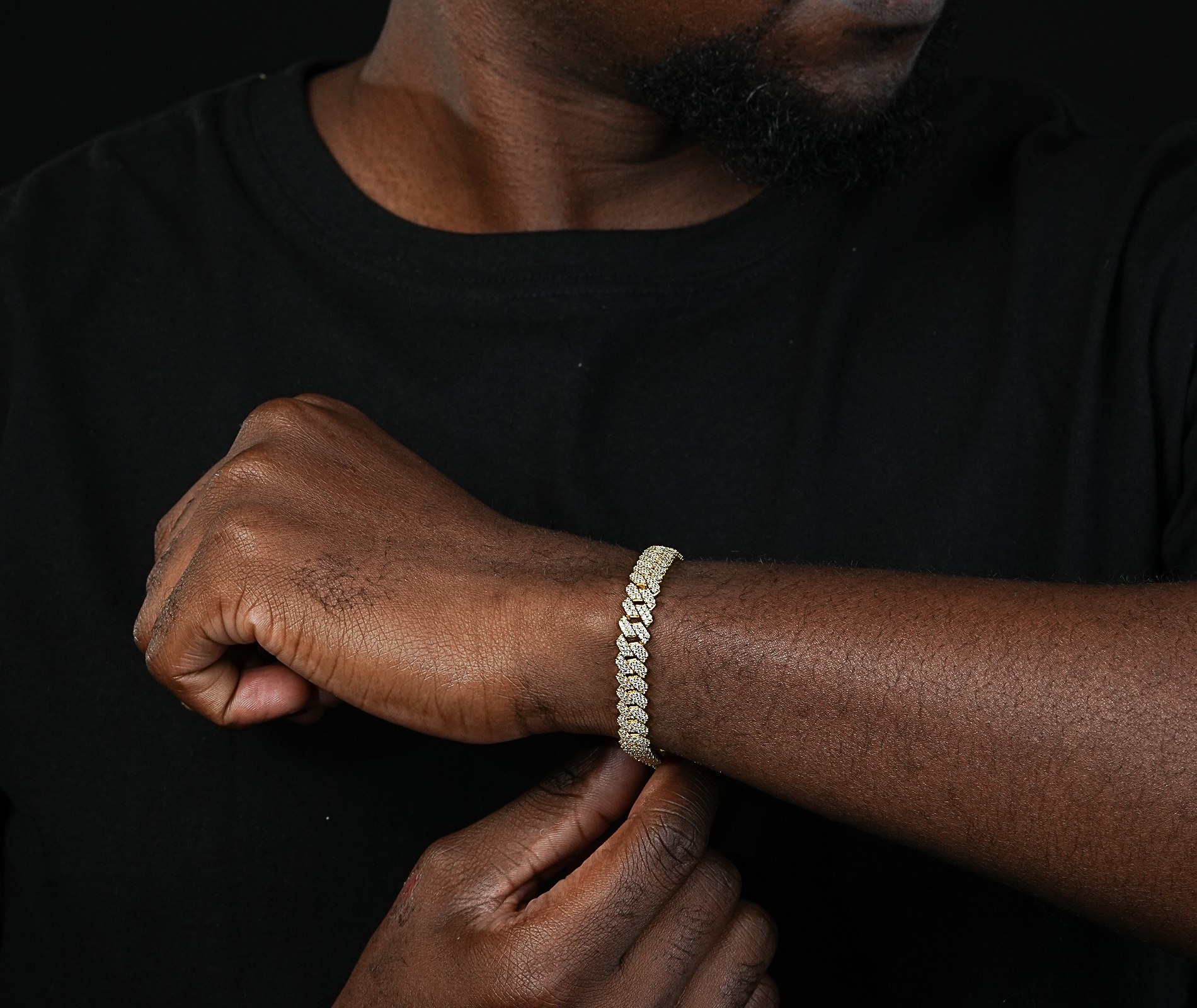 Shining Star Jewelry Hip Hop Fashion Trend 14K Gold Plated Miami Cuban Bracelet