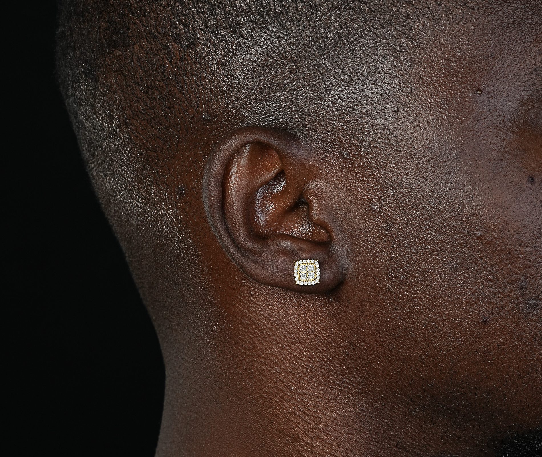 Shining Star Jewelry 14K Gold Plated Princess Cut Diamond Square Stud Earrings Shining Star Jewelry 14K Gold Plated Princess Cut Diamond Square Stud Earrings