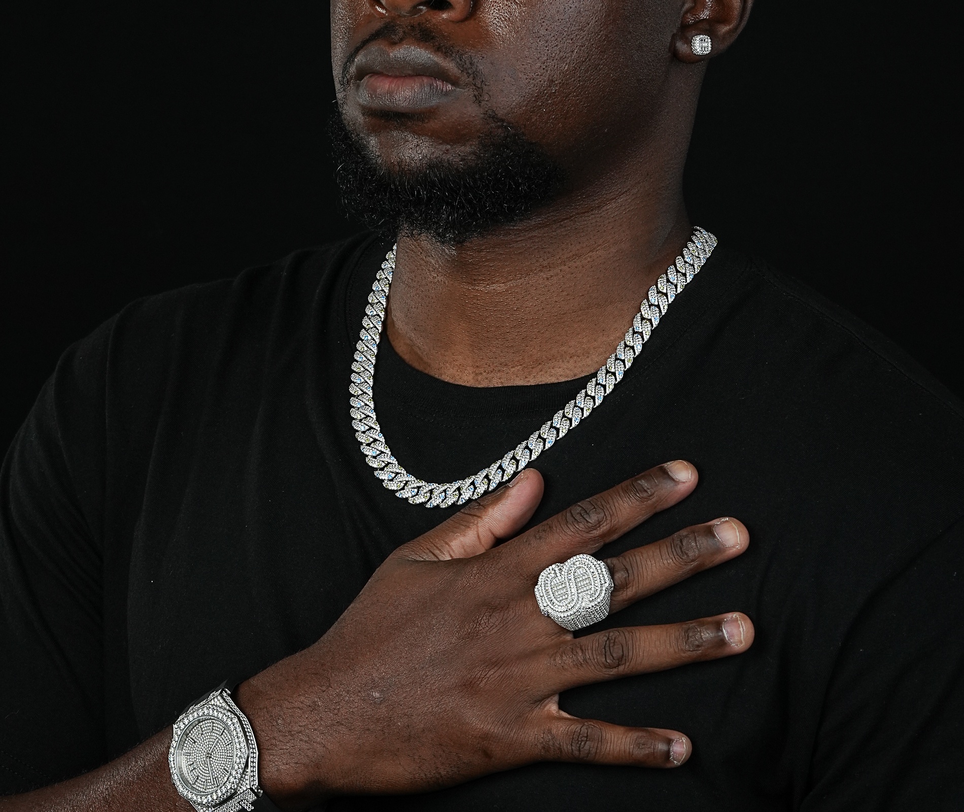 Shining Star Jewelry 8mm 10mm 12mm 14mm Moissanite Miami Cuban Link Chain