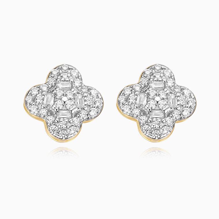 Shining Star Jewelry Iced Out High Quality Classic Fashion Lucky Clover Earrings