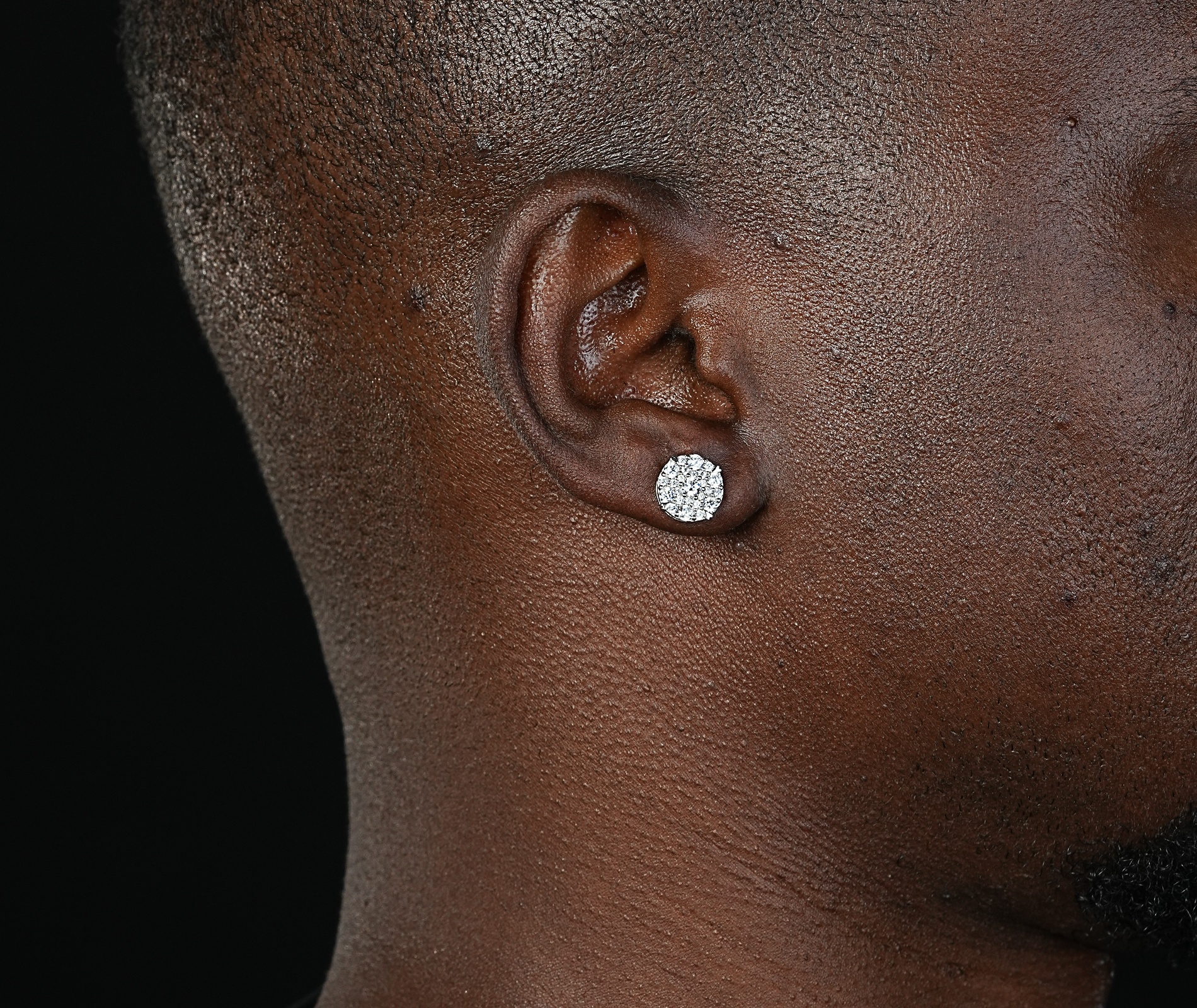 Shining Star Jewelry Fashion Earrings Wholesale Round Moissanite Men Earrings