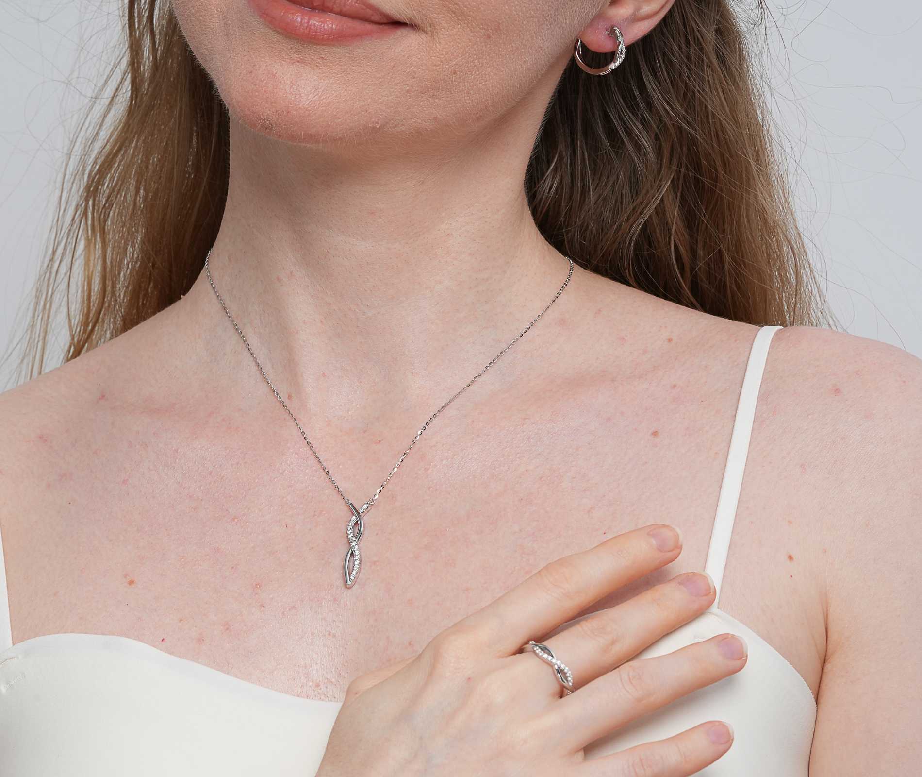 Shining Star Jewelry Elegant Style 925 Silver VVS Moissanite Women's Jewelry Set