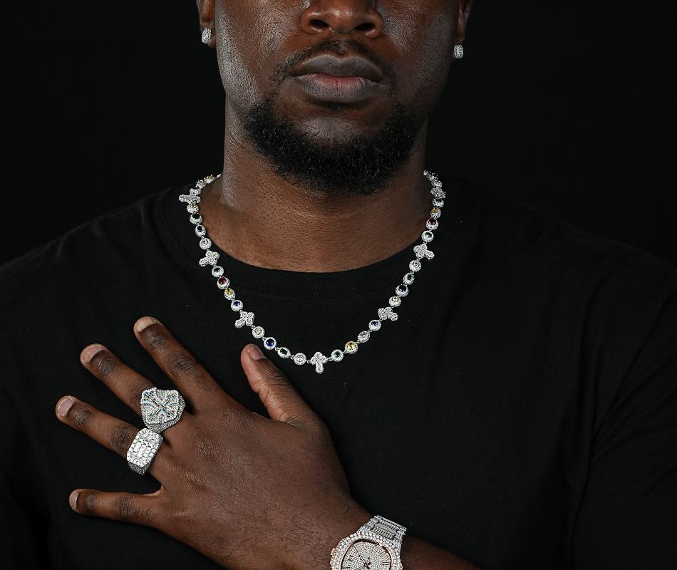 Shining Star Jewelry Colored Gemstones Oval Round Cut Baguette Cross Necklace