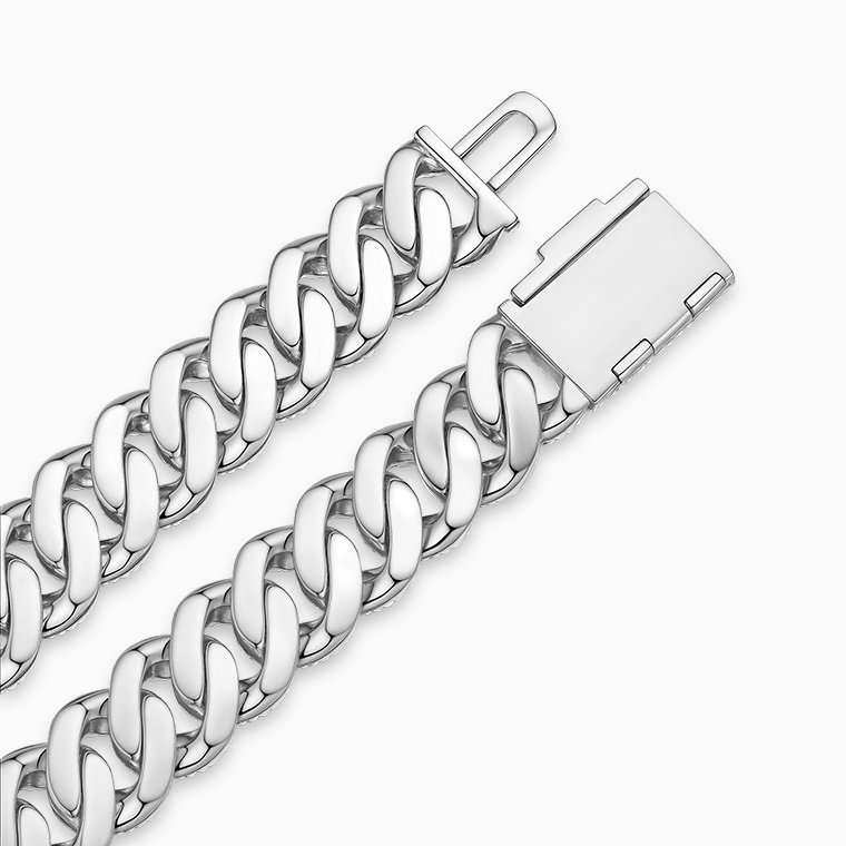 Shining Star Jewelry 16mm Curved cubic Zirconia Hip Hop Cuban Link Chain For Men