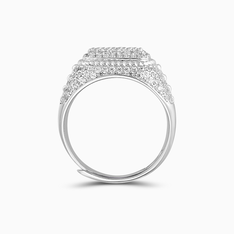 Shining Star Jewelry Adjustable Cubic Zirconia Classic Hip Hop Men Open Ring
