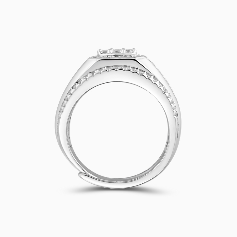 Shining Star Jewelry New Fashion Hip Hop 925 Silver CZ Men Adjustable Open Ring