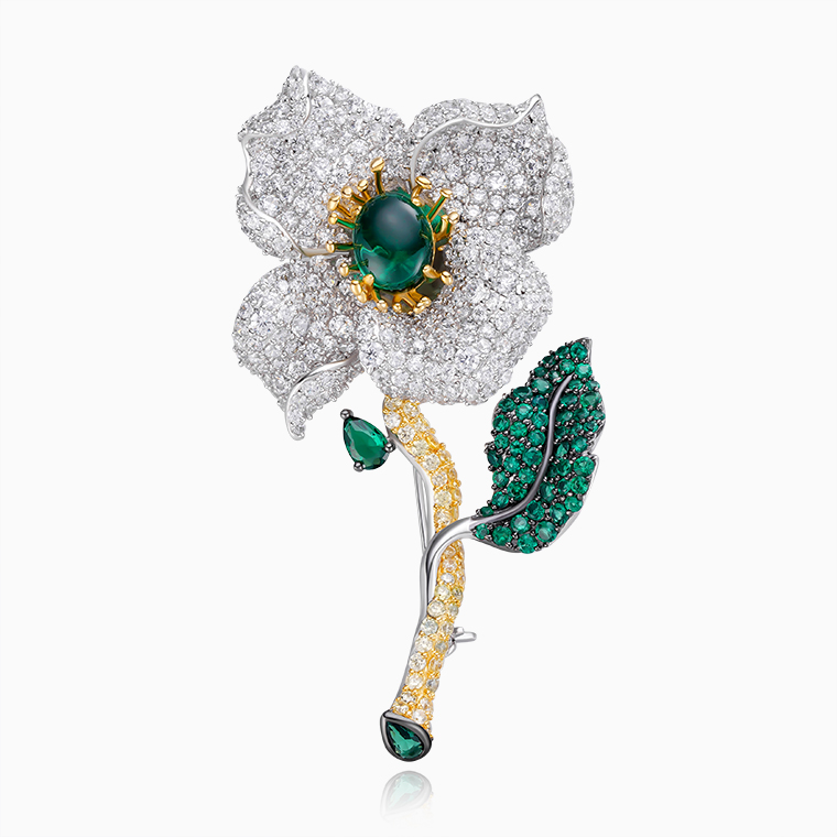 Custom Hip-Hop Women&rsquo;s Flower Brooch