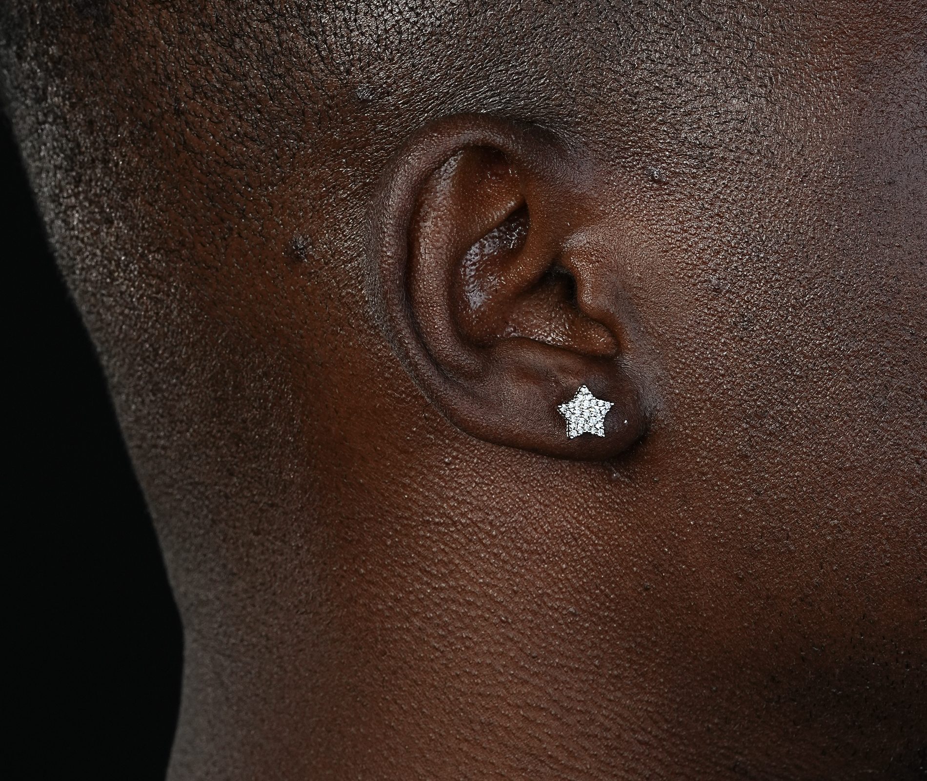 Shining Star Jewelry High Quality Micro Pave Zircon Mens Iced Out Star Earrings